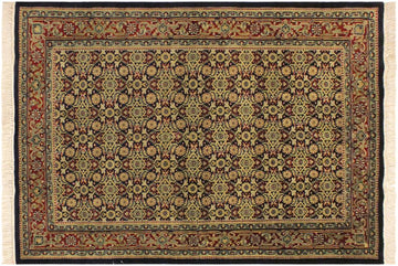 handmade Transitional  Blue Red Hand Knotted RECTANGLE 100% WOOL area rug 4 x 6